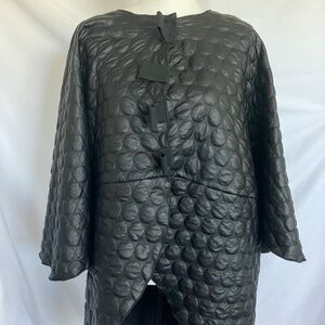 HEYDARI Black Bubble Texture Poncho Style Jacket